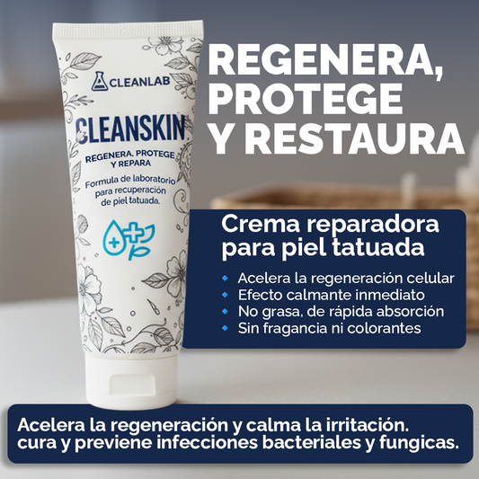 CleanSkin | Crema reparadora para piel tatuada.